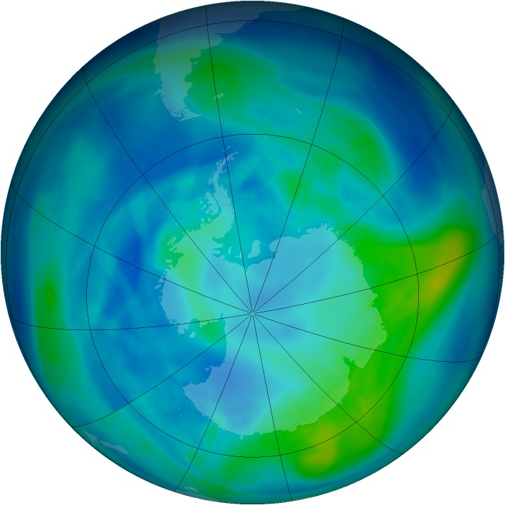 Antarctic ozone map for 14 April 2006